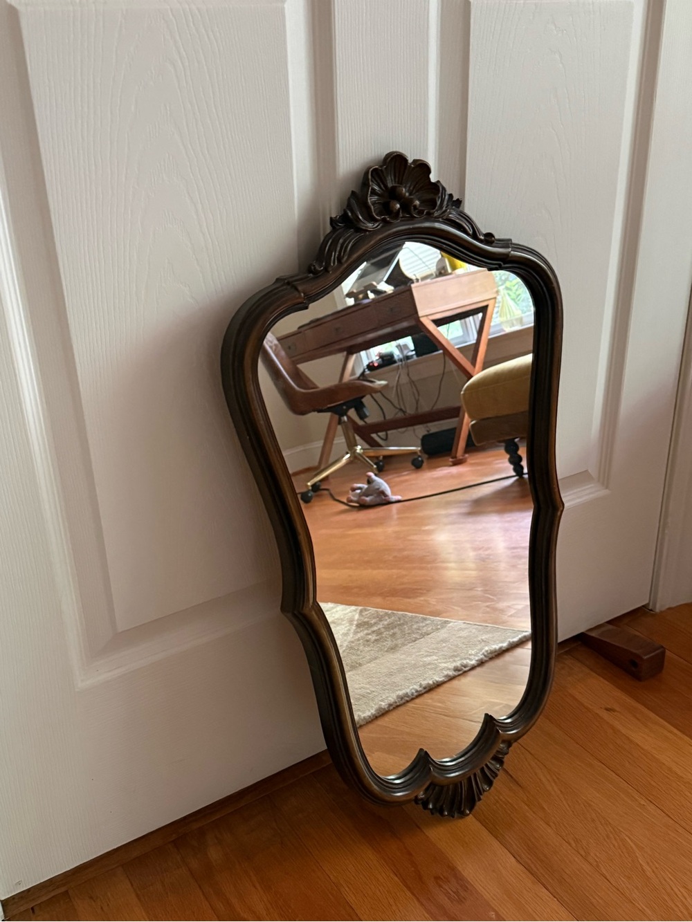 Vintage Wall Mirror in Dark Brown Frame - Picture 2 of 5